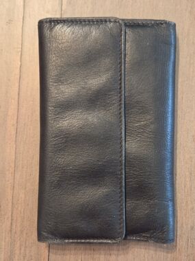 Vintage PITT Black Genuine Leather Trifold Wallet